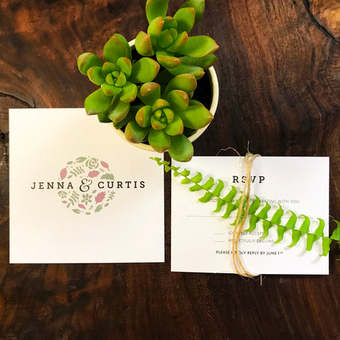 Square Wedding Invitation (double sided)